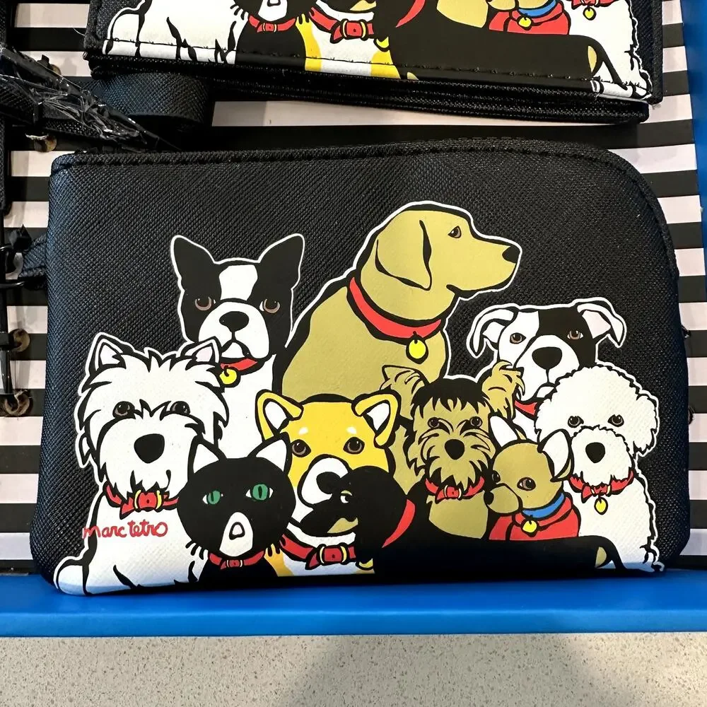 Marc Tetro Dog Set of 4 Set Coin Purse Passport Holder Luggage Tag Cardholder